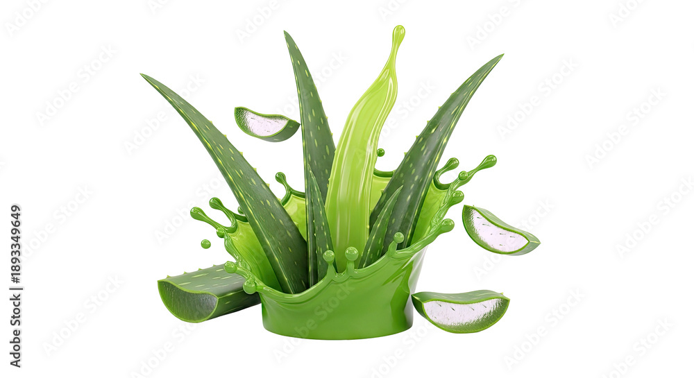 Obraz premium Aloe Vera Splash with Slices