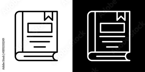 Book Icon Of Line Black And White Style