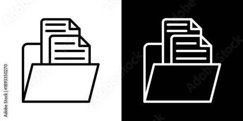 File Icon Of Line Black And White Style