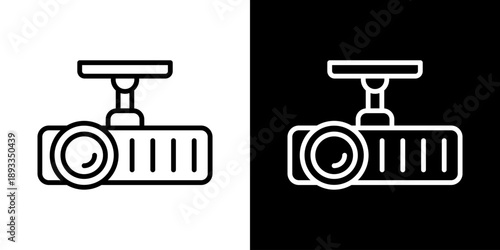 Projector Icon Of Line Black And White Style