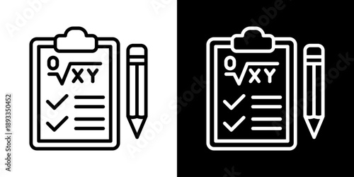 Report Icon Of Line Black And White Style