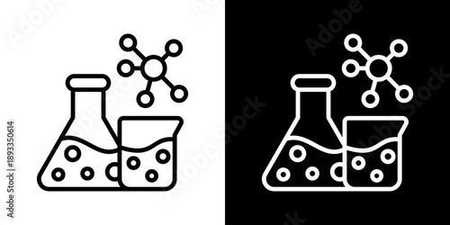 Chemistry Icon Of Line Black And White Style