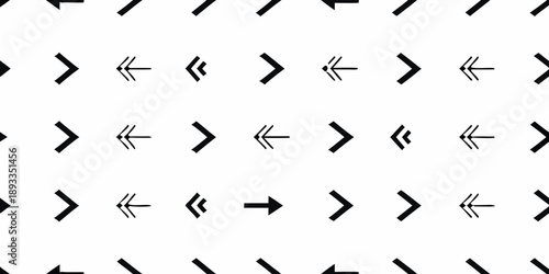 Black and white repeating pattern of arrow shapes on a white background