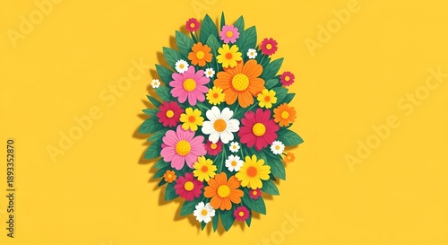 Happy women's day celebration with colorful flowers and greenery