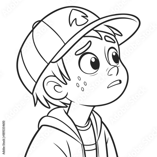 A cartoon boy with a painful, swollen bump on his head.