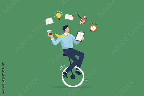 Business Man Balancing Work Life