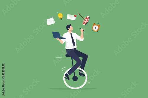 Business Man Balancing Work