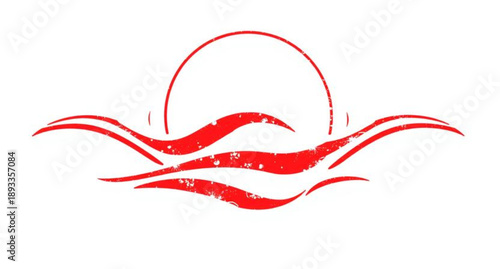 Red heart vector illustration with a ribbon and red lipstick kiss shape for a Valentine holiday celebration card design symbol