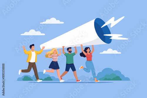 Wallpaper Mural People carrying a large megaphone Torontodigital.ca