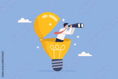 Bright Idea With Man Looking