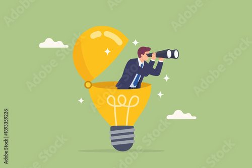 Bright Idea With Man Looking