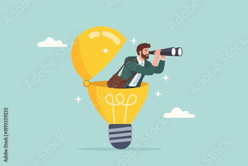 Bright Idea With Man Looking