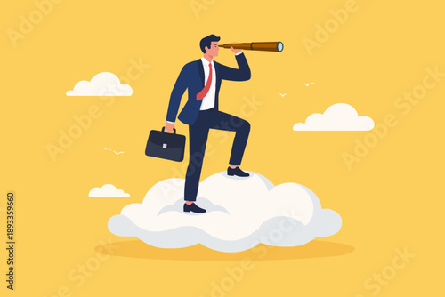 Business man looking forward