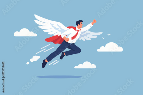 Flying Man With Wings