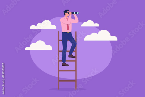 Man Looking Through Binoculars