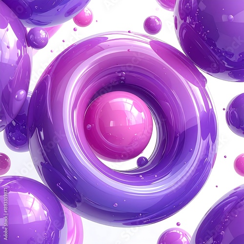 Vibrant purple and pink spheres on white background