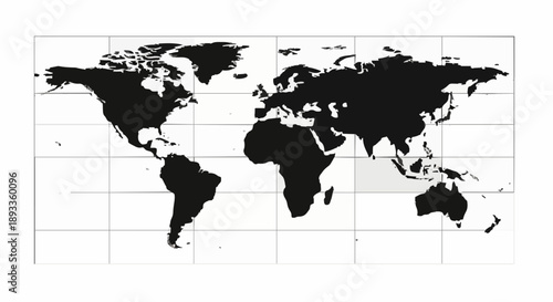 World Map Projection Grid Lines Global Geography.