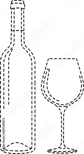 wine bottle and glass