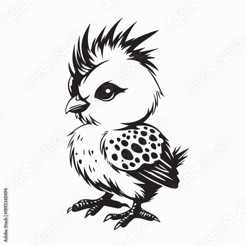 Punk Chick Mohawk Vector Illustration on White Background