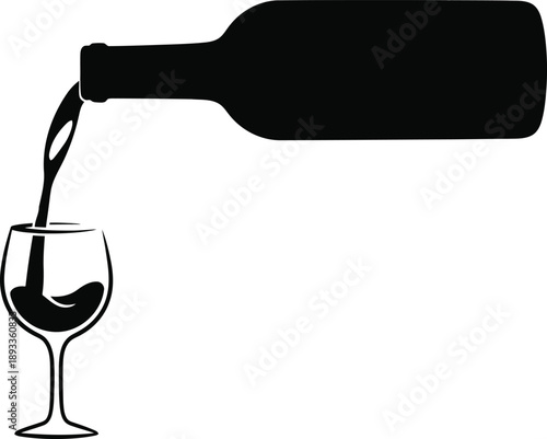 wine bottle and glass