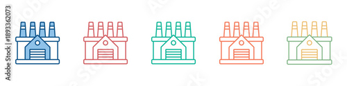 Factory Icon Set Multiple Style Collection 