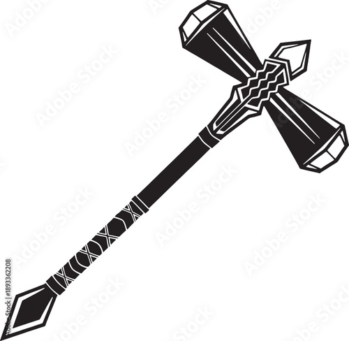 Black and White Sketched of a Whisk with a Diamond Shaped Handle kitchen tool cooking utensil