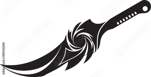 Black and white sketched whisk with swirls and handle details kitchen tool cooking utensil