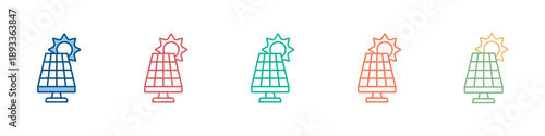Solar Panel Icon Set Multiple Style Collection 