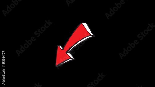 A red arrow points up and down, showing left and right directions for start and finish.
