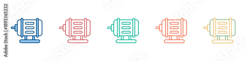 Electric Motor Icon Set Multiple Style Collection 