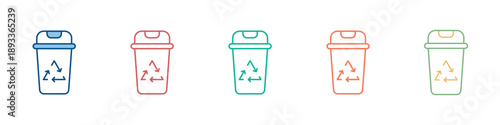 Recycling Bin Icon Set Multiple Style Collection 