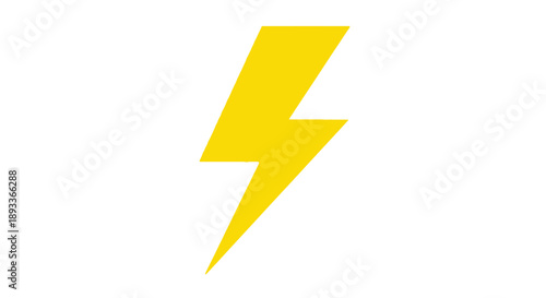 A vibrant yellow lightning bolt illustration against a plain white background