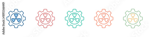 Nuclear Energy Icon Set Multiple Style Collection 
