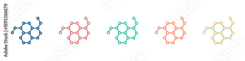 Molecular Structure Icon Set Multiple Style Collection 