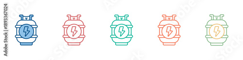 Gas Cylinder Icon Set Multiple Style Collection 