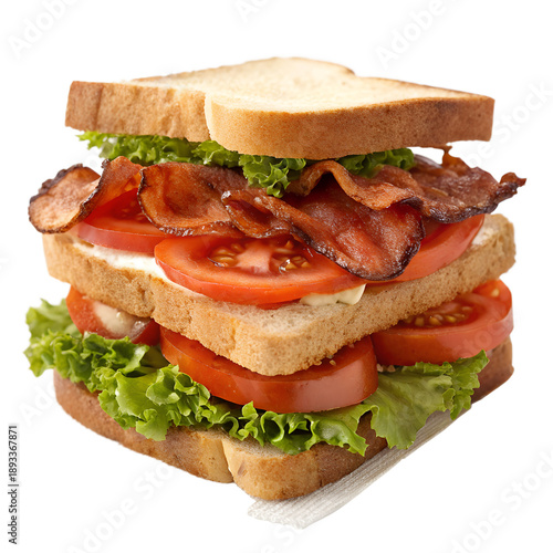 BLT sandwich isolated on transparent background