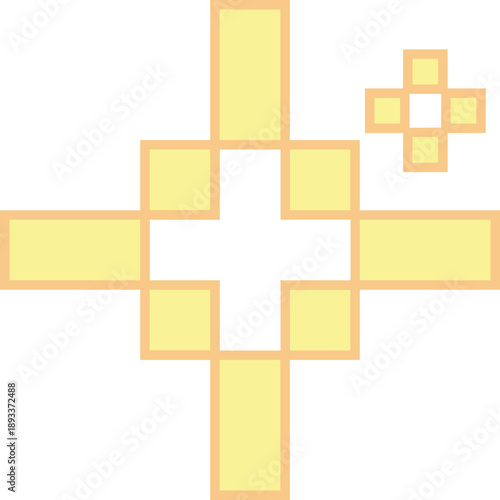 사각형 모양으로 꾸민 십자가 모양 별