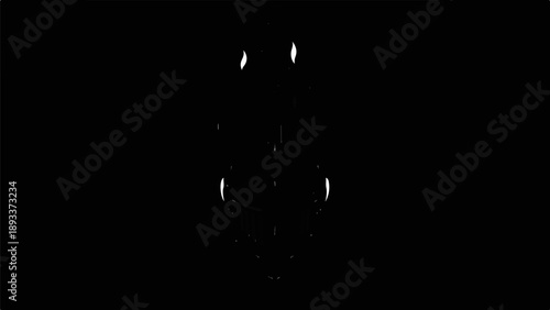 Abstract black and white skeletal structure with curved elements