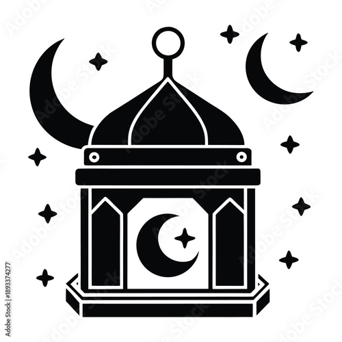 Ramadan Charity Box Vector Silhouette