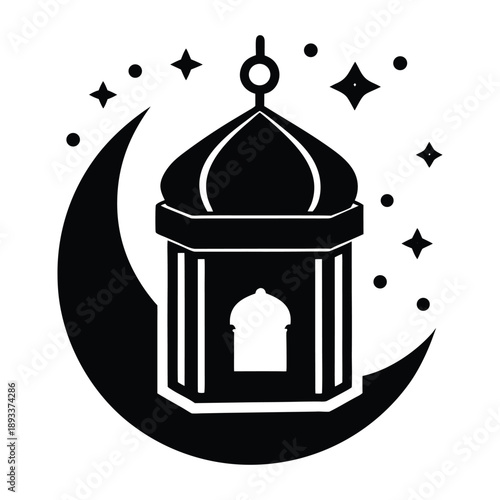 Ramadan Charity Box Vector Silhouette