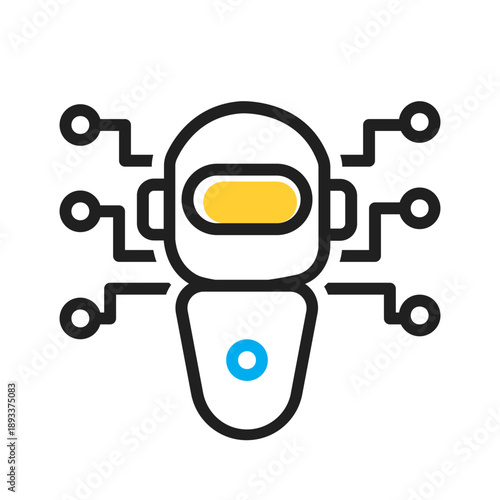 Vector multi color icon for Robot