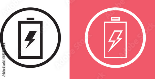 A battery icon indicates charging power on a pink background.