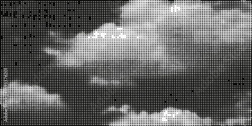 Abstract black and white pattern resembling clouds or halftone texture