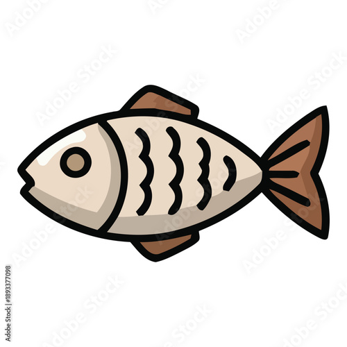 Cartoon Fish Illustration - A Simple, Adorable Aquatic Creature for Various Design Projects