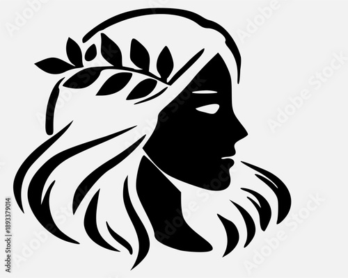 Black silhouette illustration of a female figure representing the Virgo zodiac sign. Minimalist astrology symbol suitable for horoscope designs, zodiac collections, and spiritual concepts.