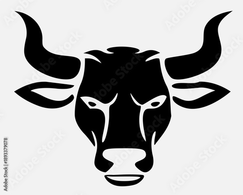Black bull head silhouette symbolizing the Taurus zodiac sign. Strong and solid astrology icon suitable for zodiac branding, horoscope themes, and tattoo designs.