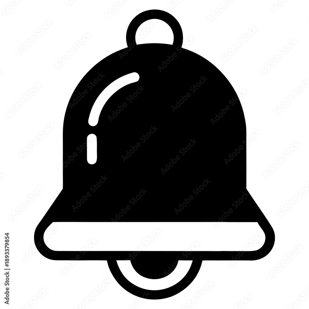 Obraz premium Notification Bell Silhouette Icon Isolated on White Background,
