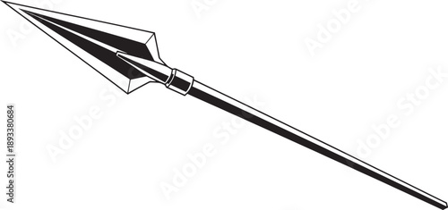 Black and White Sketched of a Whisk with a Pointed Tip and a Handle kitchen tool cooking utensil 1