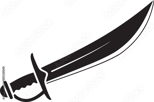 Black and white sketched whisk with a curved blade and handle kitchen tool cooking utensil