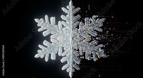 snowflake macro photography, ice crystal detail, winter background